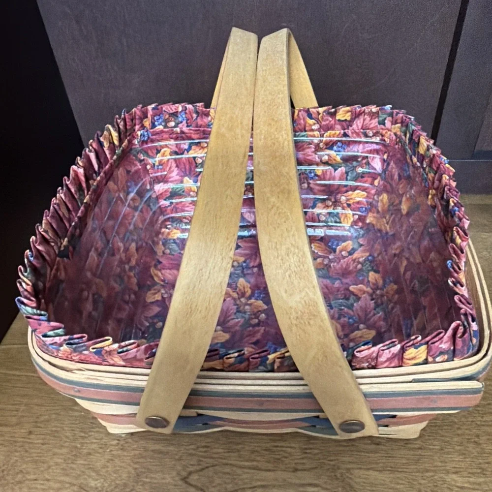 Longaberger 1997 Bountiful Harvest Basket Set Protector Liner Shades of Autumn
